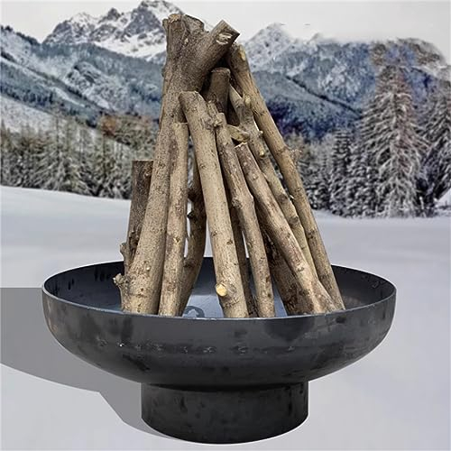 HJDSUDU Heavy Duty Cast Iron Fire Pit, Outdoor Cast Iron Wood Burning Fire Bowl Extra Deep Large Round Firewood Grill Brazier for outside Backyard Deck Camping,100CM