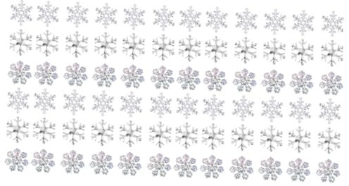 Abaodam 2 Sets Weihnachts-kunstschnee- Kreative Schneeflocken-Ornamente Konfetti-Schneeflocken Elegantes für Weihnachten 500 Stück