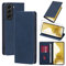 Vauki Funda Cuero para Samsung Galaxy S22 5G con 1 Cristal Templado Carcasa PU Tipo Cartera Soporte Tarjetas Case Soporte Plegable Tapa Libro Movil Flip Caso para Samsung Galaxy S22 5G 6.1, Azul