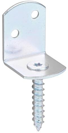 Alberts 843885 Flechtzaunhalter L-Form | galvanisch verzinkt, Dickschichtschutz | Gesamthöhe 83 mm | 50er Set