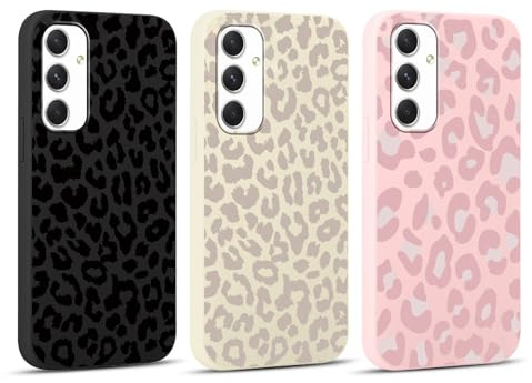 Yoedge 3 Stück Handyhülle für Samsung Galaxy A54 5G Hülle 6,4, Leopard Muster Design Frauen Mädchen Aesthetic Handyhülle Weich Schlanke Silikon TPU Flexible Stoßfest Schutzhülle für Samsung A54 5G