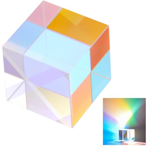 NEEWER 25mm K9 Kristallglas Fotografie Würfelprisma, optischer Farb HD Glaswürfel, RGB Dispersionsprisma, Fotografie Requisiten, für Heimdekoration, Physikunterricht, Lichtspektrum Ausbildung, CY005