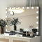 eklipt Schminkspiegel mit Beleuchtung 80x60cm,18 Dimmbare Groß LED Licht Hollywood Spiegel mit Beleuchtung,3 Farbtemperatur Licht, Touch Control Tischplatte (18led,80x12x62cm,schwarz)