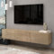 Atelier Mobili Floating TV Stand, TV Stand up to 75 inch TV, Floating TV Stand Wall Mounted, Floating Entertainment Center, Floating Shelf for Under TV, Floating TV Console (Oak)
