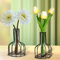 Schwarze Blumenvase mit Metallrahmen 2 Stück, Klares Glas, Reagenzglas, dekorativ, Kleine Knospenvasen, Geschenke für Hochzeitsdekoration Tischblumendekoration, Innendekoration Wohnzimmerdekoration