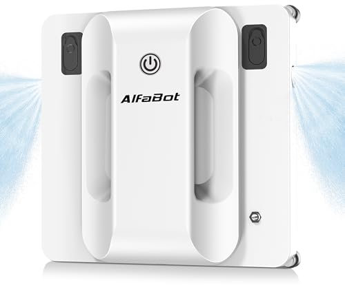 AlfaBot Window Cleaning Robot, Smart Glass Cleaning with Auto Water Spray Window Cleaner Robot with Anti-Falling- Indoor & Outdoor
