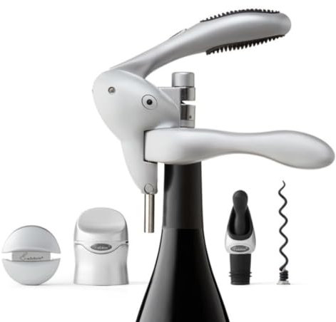 Rabbit Wine Tool Kit - 5 Piece | Essential Bar Tool Set | Corkscrew, Foil Cutter, Sealer/Preserver, Pourers/Stoppers | Ideal for Wine Opener Accessories Gift Tools