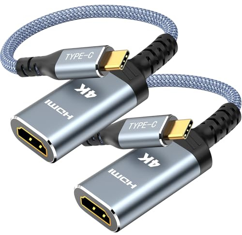 Highwings USB C HDMI Adapter 4K@60Hz 2Pack,Thunderbolt 4 für iPhone 17 Pro | Type-C auf HDMI Adapter Thunderbolt 3/4 Kompatibel für iPhone 17/16/15 Pro/Max, MacBook Pro, iPad, Surface Book 2, Galaxy
