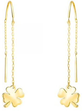 SOFIA MILANI - Damen Ohrringe 925 Silber - vergoldet/golden - Kleeblatt Stab Durchzieher - E2679