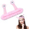 Gesicht Waschen Stirnband,Spa Haarband zum Abschminken,Korallen Fleece Haarband Schminken,Cartoon Stirnband Palm Schnecke, Elastisches Stirnband für Sport,Schönheit,Hautpflege(Rosa)