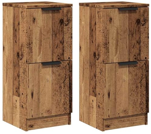 vidaXL Sideboards 2 STK. Altholz-Optik 30x30x70 cm Holzwerkstoff