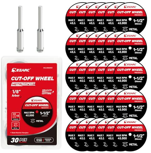 EZARC Dischi di Taglio 32pcs, Dischi di Taglio da 38 mm per Metalli e Acciaio Inossidabile, Dischi di Taglio per La Macchina a Lama