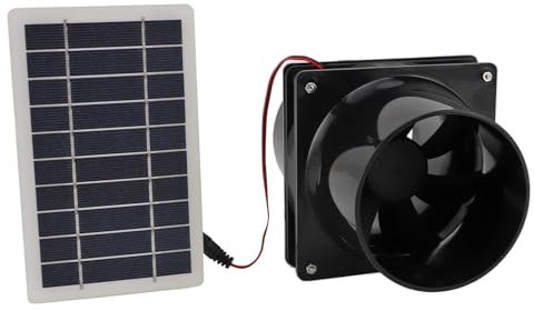 Solar-Abluftventilator, Solarventilator, ABS-Solarpanel-Lüftungsventilator-Set, 10 W, 12 V, Solarbetriebener Abluftventilator, Solar-Entlüftungsventilator für Haustierhaus,