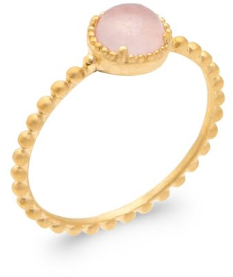 Bijouxenvogue Rings aus vergoldetem Roségold mit Rosenquarz Größe 50