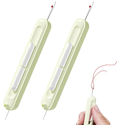 Topbashgo Nadeleinfädler, 2025 New 2 in 1 Seam Ripper Needle Threader, Einfädelhilfe für Nähnadeln, Stickwerkstichwerkzeug und Auto -Nadel -Threader -Werkzeug, Nähräume (Grün*2)