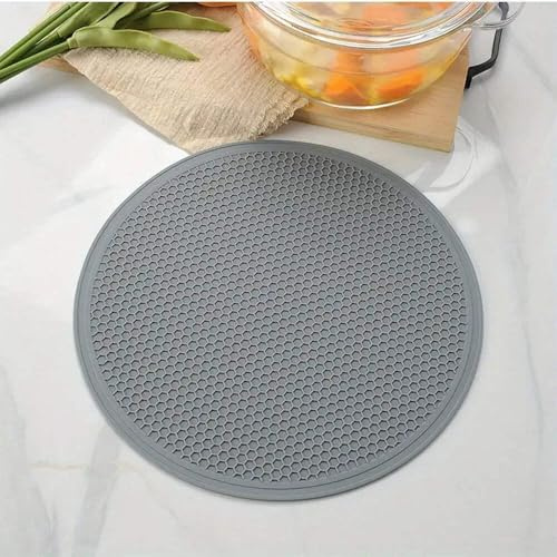 Hemasa (Set of 2 25cm Large Silicone Mat Coaster Heat Resistant Placemat Honeycomb Nonslip Pot Holder Table Mat B