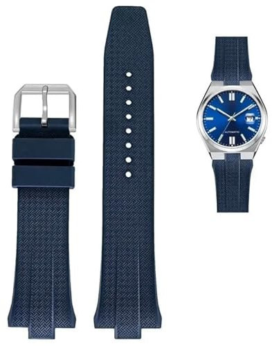 CEKGDB FKM Fluorkautschuk Uhrenarmband für Citizen TSUYOSA Collection NJ0150 NJ0151ME Uhrenarmbänder Herren Damen Armband Bunt(Sapphire)