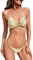 Durio Bikini Damen Set Triangel Badeanzug Zweiteiliger Bademode Push Up Bikini Damen Set Super sexy Badeanzüge für Partys Champagner-Gold M
