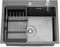 Evier Cuisine 1 Bac 55 x 45 cm DEWINNER, Evier Inox avec Filtre de Vidange, Evier à Poser avec Trous pour Robinets et Distributeurs de Savon