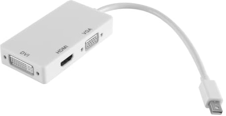 Nicear Adaptateur 3 en 1 Mini DisplayPort vers HDMI, DVI, VGA, résolution 4K pour ordinateurs portables Mini DisplayPort (2010-2017) et Thunderbolt 2 (2010-2015).