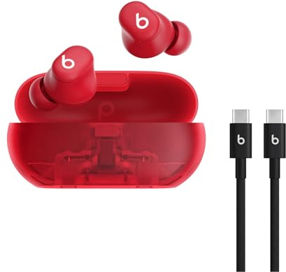 Beats Solo Buds - Transparent Red with USB-C Charging Cable (1.5m)