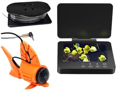 XUMIUZIY Unterwasser-Angelkamera 1080P 5 MP, Tragbarer Fischfinder mit 4,3-Zoll-LCD-Display, 195° Weitwinkel, 20 M Kabel, wasserdichte Angelkamera für Eissee-Boots-Kajak-Angeln