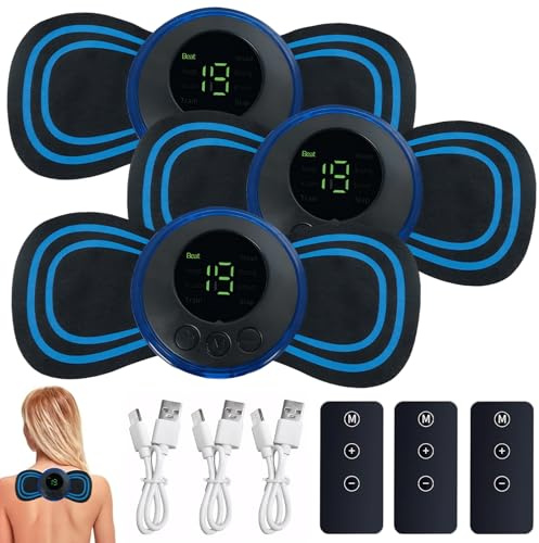 3 Sets Neck Massager Massagegerät Nacken Schulter 8 Geschwindigkeiten | 19 Modi Elektrische Nackenmassagegeräte Schulter Massagegerät Geeignet für Arme Schultern Nacken Und Rücken