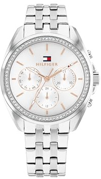Tommy Hilfiger Multi Zifferblatt Quarz Uhr für Damen mit Edelstahlarmbänder