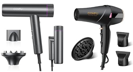 CONFU Fön Ionen Föhn Professioneller Salon Haartrockner Leicht und Wenig Lärm Magnetischer Diffusor StylingDüse Extra lange Kabel, für Hause Salon