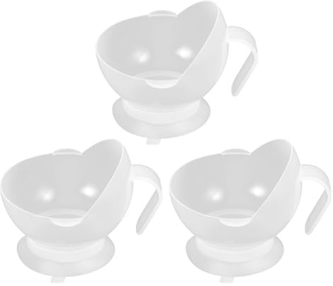 IMIKEYA 3pcs Non-Skid Adaptive Bowls with Suction Base for Elderly and Disabled Adults, Spillproof and Secure Grip Dinnerware for Patient Care and Home Use