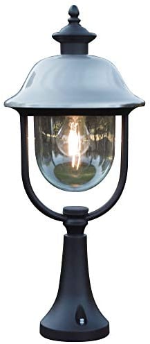Konstsmide Parma 7241-000 Sockelleuchte / B: 24cm T: 24cm H: 52cm / 1x75W / IP43 / lackiertes Aluminium / matt-schwarz / Edelstahl