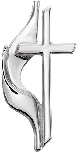 Broche en argent sterling 925 avec croix religieuse méthodiste pour homme, taille unique, Métal Argent Argent sterling, Pas de gemme