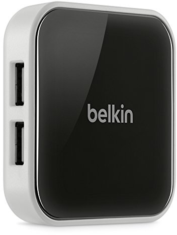 Belkin 4-Port Powered Desktop Node Hub (USB 2.0, 480 Mbps, Black, Silver)