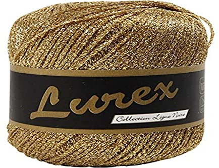 Creativ 100263 Gomitolo di filo glitterato, L, 160 m, oro, 25 g, metallo