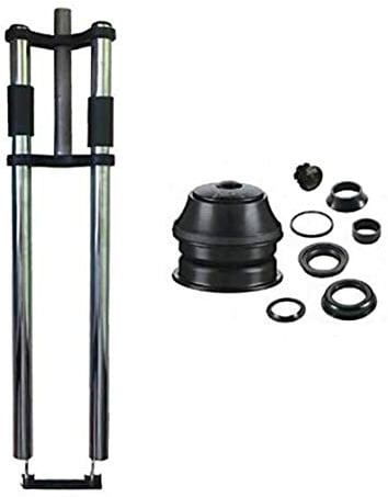 CDHPOWER Bicycle Fork 26 and 1 1/8 Headset Combo - Triple Tree Non Suspension Fork w/Double Shoulder fit 26x3.5 Fat tire -Gas Motorized Bike