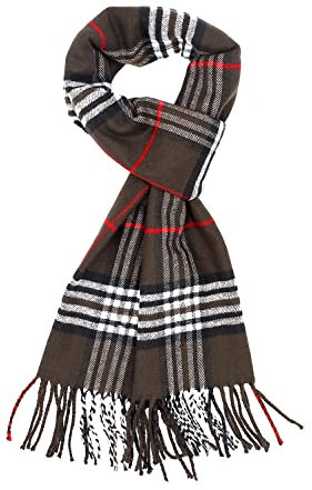 Achillea Schottischer Schottenkaro karierter Schal, klassischer Winterschal, weiches Kaschmirgefühl für Herren und Damen, Braunes Plaid