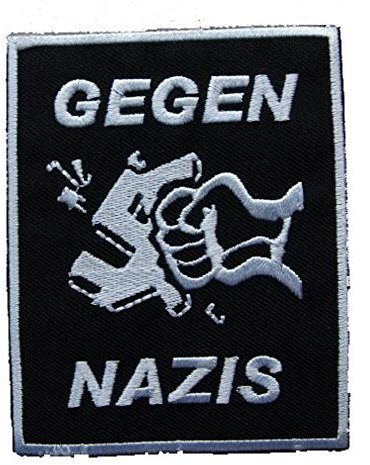 Gegen Nazis - Aufnäher, Farbe: Schwarz