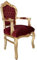 Way Home Store Sessel Barock Gold und rot Stoff 68 x 65 x 108 cm