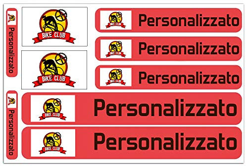 kit 9 Adesivi Personalizzati con Bandiere, per Biciclette, moto, macchine ed altri oggetti (ROSSO)