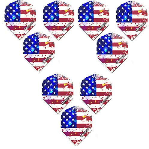 Art Attack Designa USA American Flag Stars & Stripes Patriot, Holographic Strong Standard Dart Flights (3 Sets)