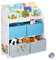 Relaxdays Kinderregal, 4 Boxen, Lagerfeuer Motiv, Spielzeug Aufbewahrung, Kinderzimmer Regal HBT 98 x 82,5 x 30 cm, bunt, 1 Stück