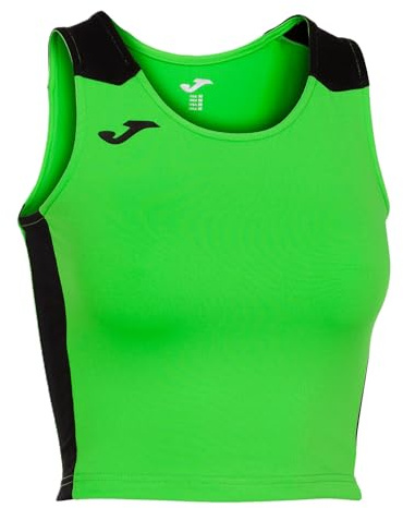 Joma Débardeur Court Femme Record II, Unisex, Neongrün/Schwarz, 4XS-3XS