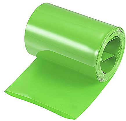 sourcing map Guaina termorestringente in PVC per batteria, 66 mm, piatta, 3,5 m, verde chiaro, buon isolamento per pacco batteria
