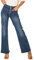 Nina Carter Flared Bootcut Jean pour Femme Taille Haute Évasé Vintage Effet Usé Stretch, Bleu foncé (P139N), L