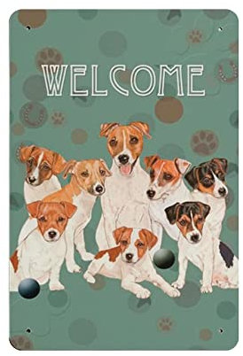 AOOEDM Cartel de bienvenida para perros, carteles de Metal para garaje, hombre, cueva, Bar, cocina, café, estaño, decoración de pared nostálgica, carteles, cartel Retro Vintage