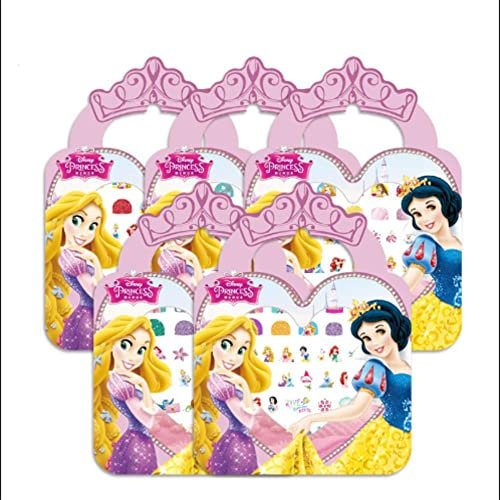 Feifei’S Bow 5 Sheets Toddlers Princess Elsa Minnie Kids Girls Nail Stickers Earring Stickers Art Decal Party Bag Fillers Decor for Kids Girls Birthday Gift (Princess Nail Stickers)