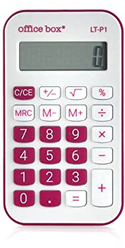 Calculadora Pocket - Ideal para el Uso Diario - 8 dígitos – Ref.LT-P143 - Baterías Incluidas - Gran versatilidad y duración en un Modelo de calculadora de Bolsillo by Office Box - Fucsia
