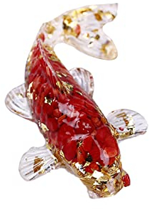 Pequeño adorno de cristal figura de resina de pescado colorido realista escultura de pescado pisapapeles de cristal ornamento estatua coloridos animales acuáticos tanque de peces ornamentos coche