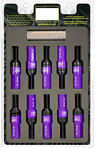 OMP SPEED - Set Performance-Schrauben mit Aluminiumschutz, M14X1.25, HEX: 17-19, L: 28 mm, Farbe: lila
