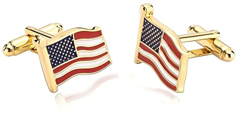 Hemd für Manschettenknöpfe, Flagge Manschettenknöpfe Herren Klassisch aus Weiß Rot Edelstahl Geschenke für Papas